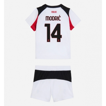 Billige Fotballdrakt AC Milan Luka Modric #14 Replika Bortedraktsett Barn 2025-26 Kortermet (med bukser)